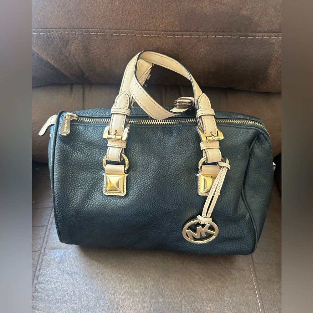 Michael Kors Black and Tan Satchel